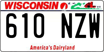 WI license plate 610NZW