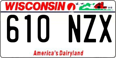 WI license plate 610NZX