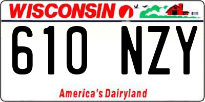 WI license plate 610NZY