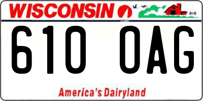 WI license plate 610OAG