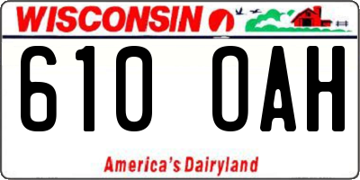 WI license plate 610OAH