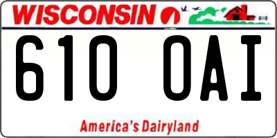 WI license plate 610OAI