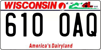 WI license plate 610OAQ