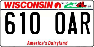 WI license plate 610OAR