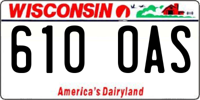 WI license plate 610OAS
