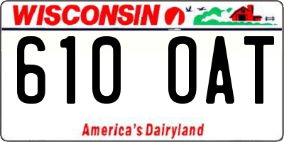 WI license plate 610OAT