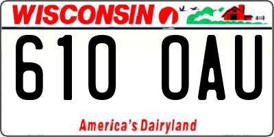 WI license plate 610OAU