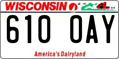 WI license plate 610OAY