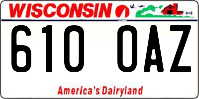 WI license plate 610OAZ