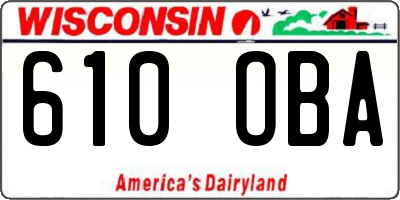 WI license plate 610OBA