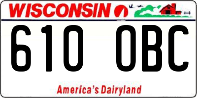 WI license plate 610OBC