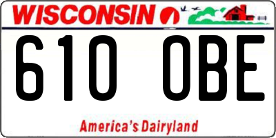 WI license plate 610OBE