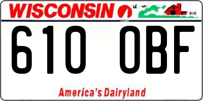 WI license plate 610OBF