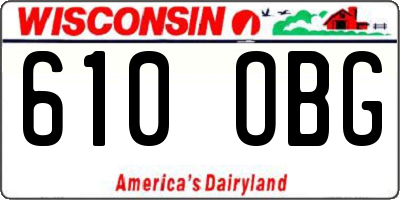 WI license plate 610OBG