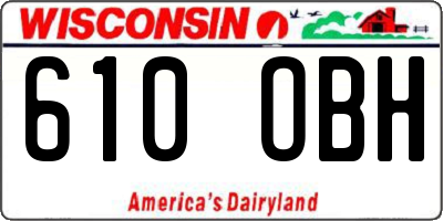 WI license plate 610OBH