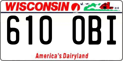 WI license plate 610OBI