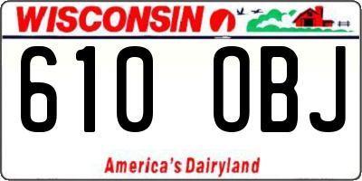 WI license plate 610OBJ