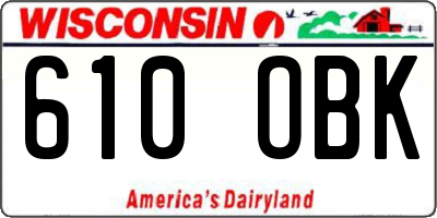 WI license plate 610OBK