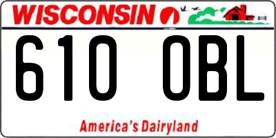 WI license plate 610OBL