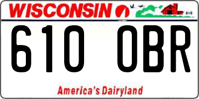 WI license plate 610OBR