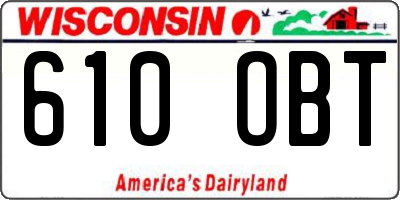 WI license plate 610OBT
