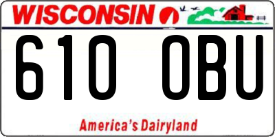 WI license plate 610OBU