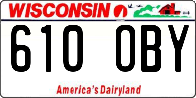 WI license plate 610OBY