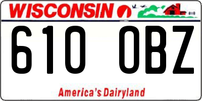 WI license plate 610OBZ