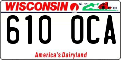 WI license plate 610OCA