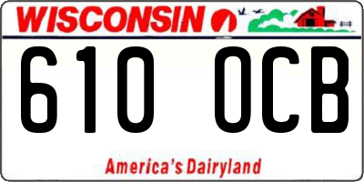 WI license plate 610OCB