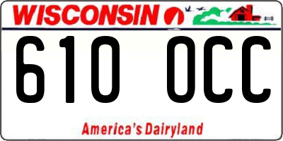 WI license plate 610OCC