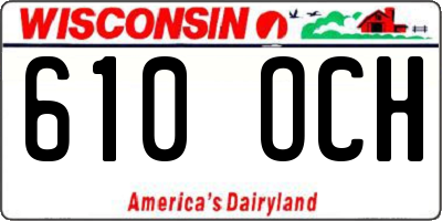 WI license plate 610OCH