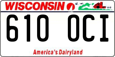 WI license plate 610OCI