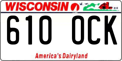 WI license plate 610OCK