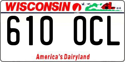 WI license plate 610OCL