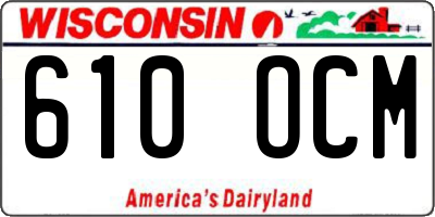 WI license plate 610OCM
