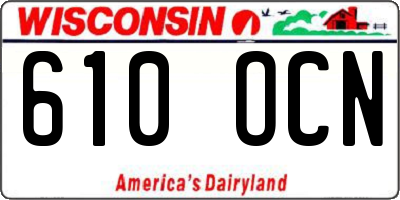 WI license plate 610OCN