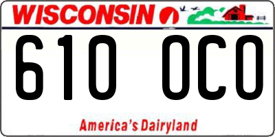 WI license plate 610OCO
