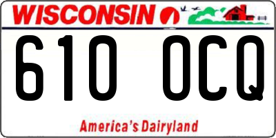 WI license plate 610OCQ