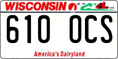 WI license plate 610OCS