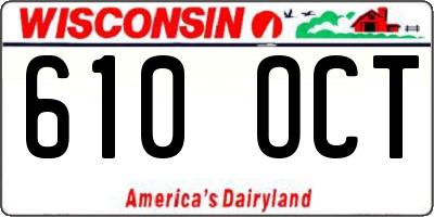 WI license plate 610OCT