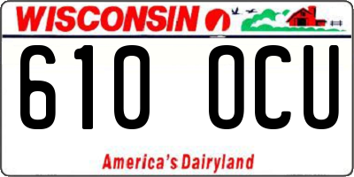 WI license plate 610OCU