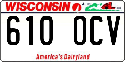 WI license plate 610OCV
