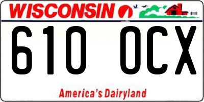 WI license plate 610OCX