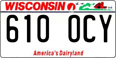WI license plate 610OCY