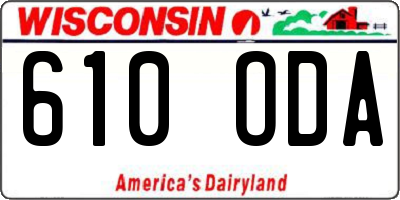 WI license plate 610ODA