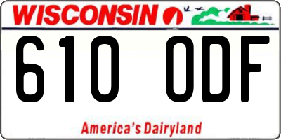 WI license plate 610ODF