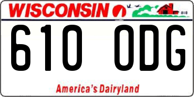 WI license plate 610ODG