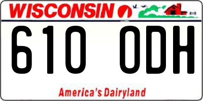 WI license plate 610ODH