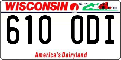 WI license plate 610ODI